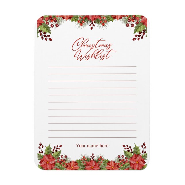 Merry Christmas  Holiday Postcard Magnet (Vertical)