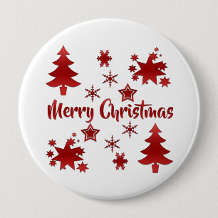Merry Christmas, Holiday Red Design, 10 Cm Round Badge
