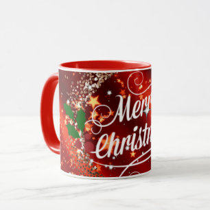 Merry Christmas, holiday red design Mug