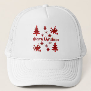 Merry Christmas, Holiday Red Design, Trucker Hat