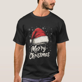 Merry Christmas Holiday Red Santa Hat Xmas Family  T-Shirt