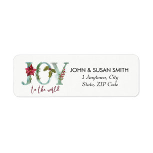 Merry Christmas holiday return address labels