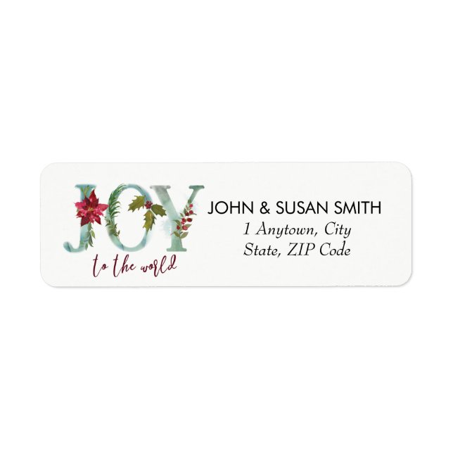 Merry Christmas holiday return address labels (Front)
