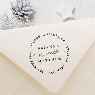 Merry Christmas Holiday Return Address Self-inking Stamp
