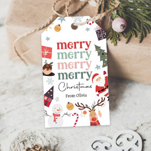 Merry Christmas Holiday Santa Gift Family Teacher Tags