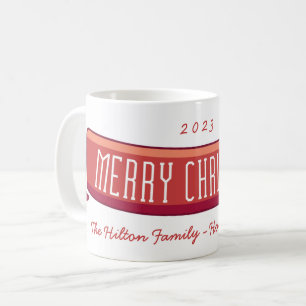 Merry Christmas Holiday Scarf Banner Coffee Mug