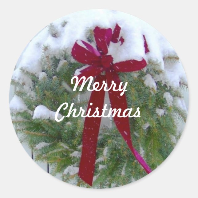 Merry Christmas Holiday Season Card Envelope Seals (Front)