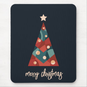 Merry Christmas holiday seasonal art xmas tree  Mouse Mat