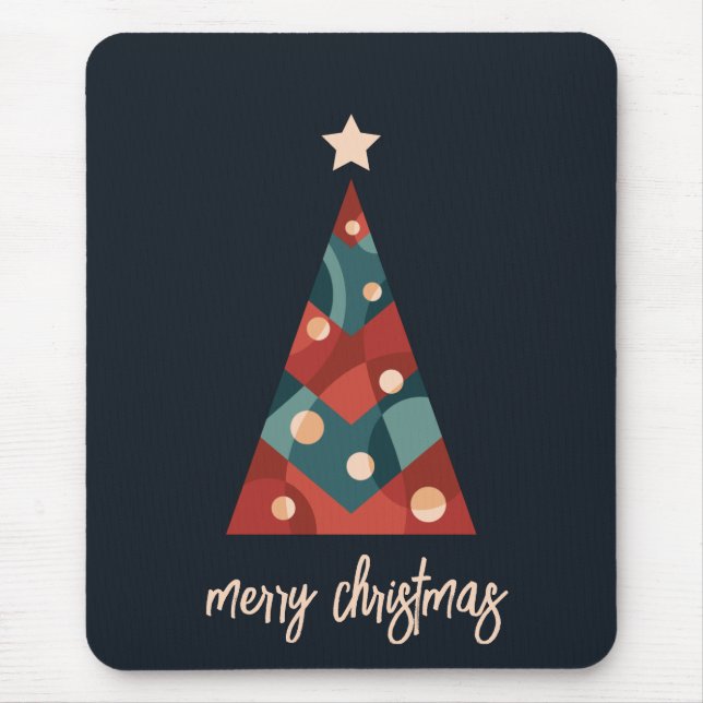 Merry Christmas holiday seasonal art xmas tree  Mouse Mat (Front)