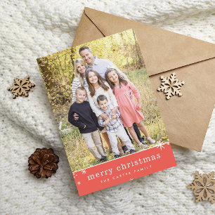 MERRY CHRISTMAS holiday simple festive sparkle red Card