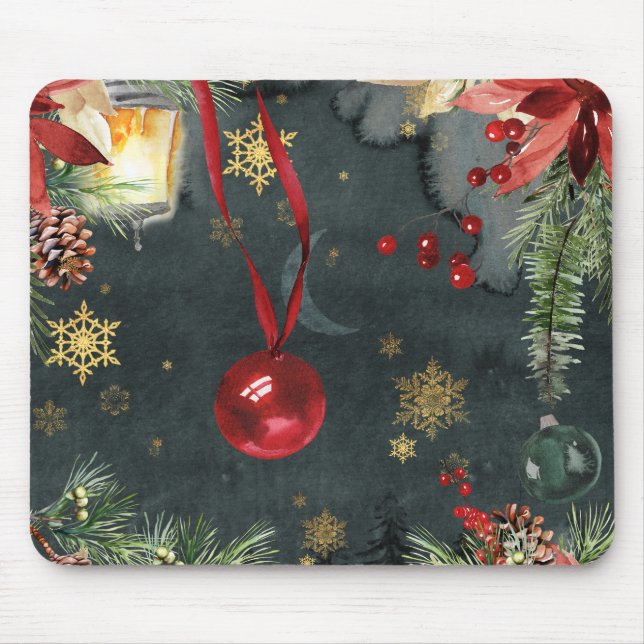 Merry Christmas Holiday Splendour  Mouse Mat (Front)