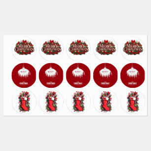 Merry Christmas Holiday Stickers