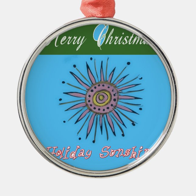 Merry Christmas Holiday Sunshine Collection Metal Tree Decoration (Front)