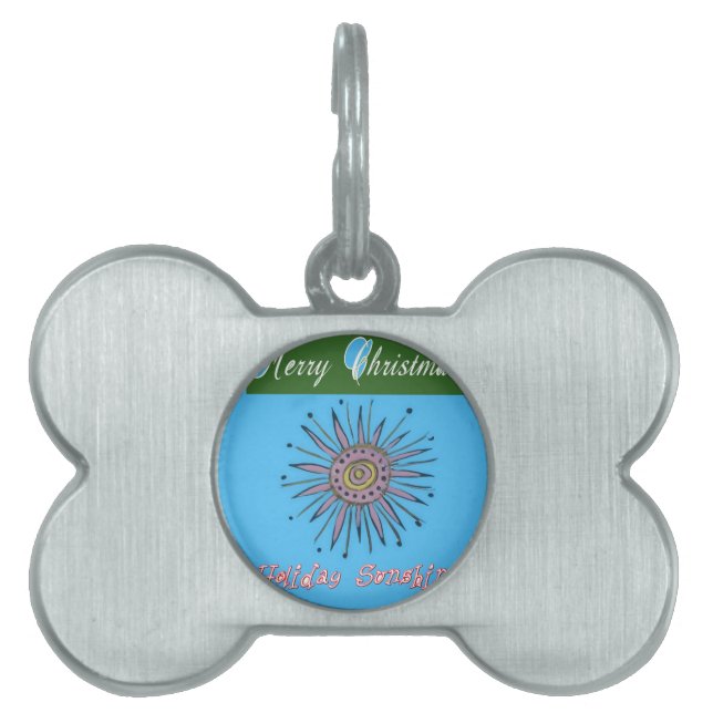 Merry Christmas Holiday Sunshine Collection Pet Tag (Front)