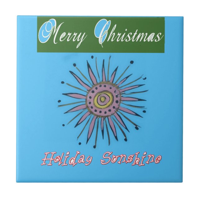 Merry Christmas Holiday Sunshine Collection Tile (Front)