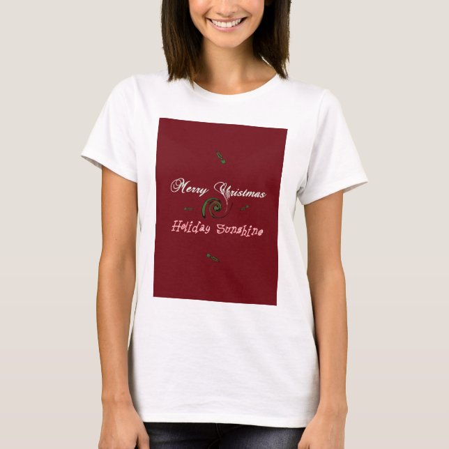 Merry Christmas Holiday Sunshine Red  T-Shirt (Front)