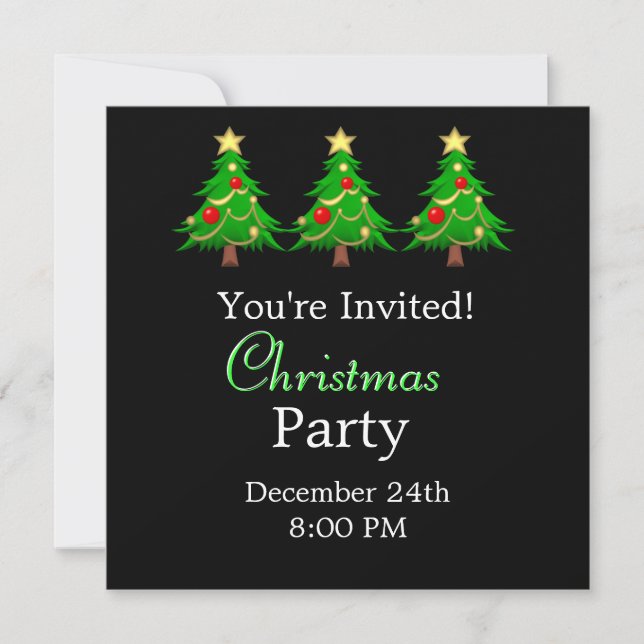 Merry Christmas Holiday Tree Invitation (Front)