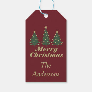 merry christmas holiday trees Personalised Gift Tags