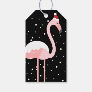 Merry Christmas   Holiday Tropical Flamingo Gift Tags