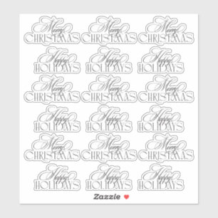 merry christmas holiday vinyl stickers