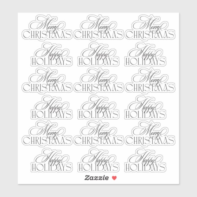 merry christmas holiday vinyl stickers (Sheet)