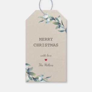 Merry Christmas Holiday Winter Berries Gift Tags