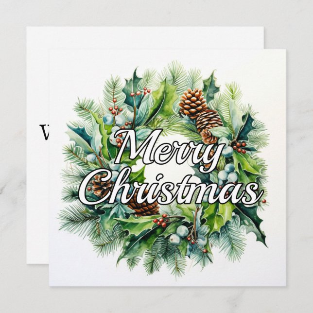 Merry Christmas Holiday Wreath (Front/Back)