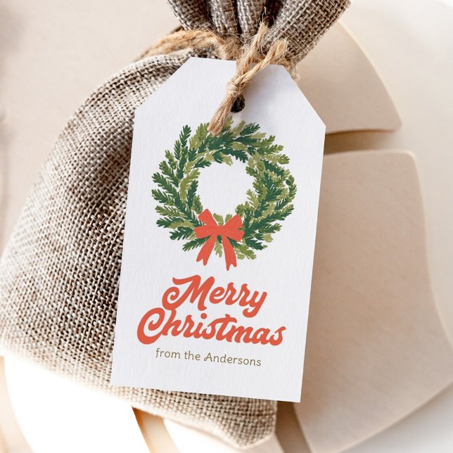 Merry Christmas Holiday Wreath Gift Tags (Creator Uploaded)