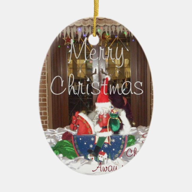 Merry Christmas holidays away from home Inspired A Ceramic Tree Decoration (Front)