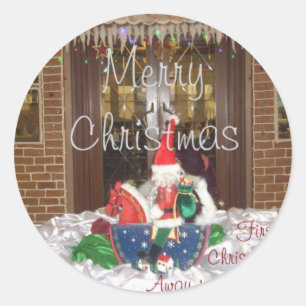 Merry Christmas holidays away from home Inspired A Classic Round Sticker