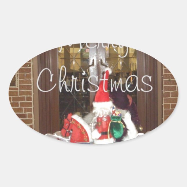 Merry Christmas holidays away from home Inspired A Oval Sticker (Front)