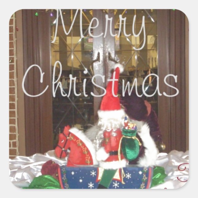 Merry Christmas holidays away from home Inspired A Square Sticker (Front)