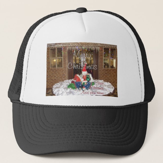 Merry Christmas holidays away from home Inspired A Trucker Hat (Front)