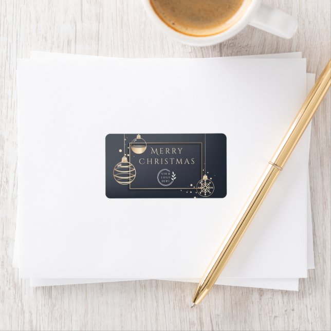 Merry Christmas Holidays Modern Corporate Logo Label (Insitu)