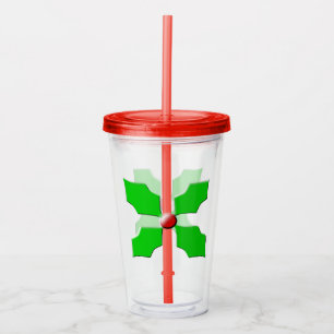 Merry Christmas Holly Acrylic Tumbler