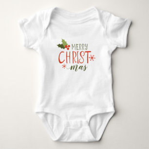 Merry Christmas Holly Berry Baby Bodysuit