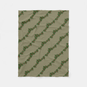Merry Christmas,Holly Berry Branches -Personalised Fleece Blanket