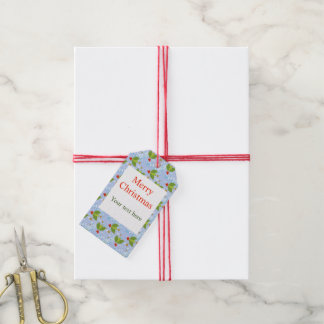 Merry Christmas holly berry pattern  Gift Tags