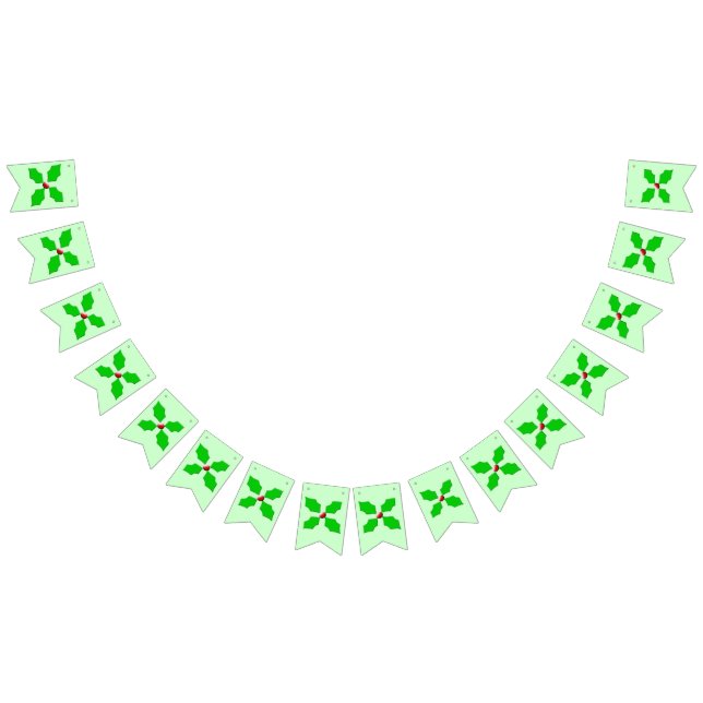 Merry Christmas Holly Bunting Flags (All)