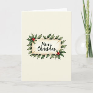 Merry Christmas Holly Card