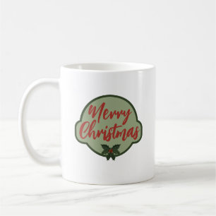 merry christmas holly coffee mug