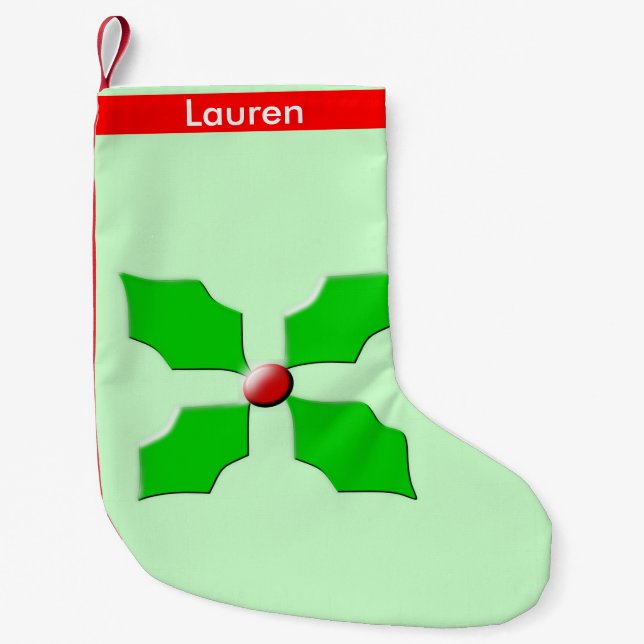 Merry Christmas Holly Custom Christmas Stocking (Front)
