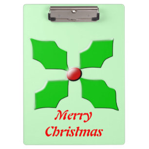 Merry Christmas Holly Customisable Clipboard