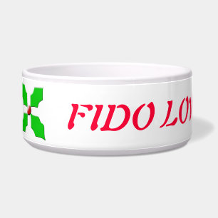 Merry Christmas Holly Customisable Dog Bowl