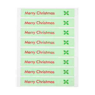 Merry Christmas Holly Customisable Labels