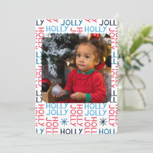 Merry Christmas Holly Jolly Personalised Holiday Card