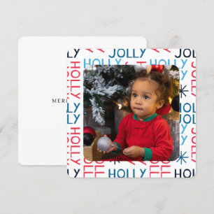 Merry Christmas Holly Jolly Personalised Holiday Card