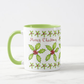 Merry Christmas Holly Mug