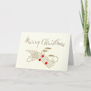 Merry Christmas Holly Music Card