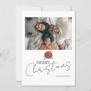 Merry Christmas Holly Photo Card